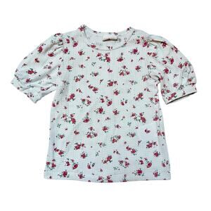 Cotton On Floral Print Pointelle Shirt Size 3